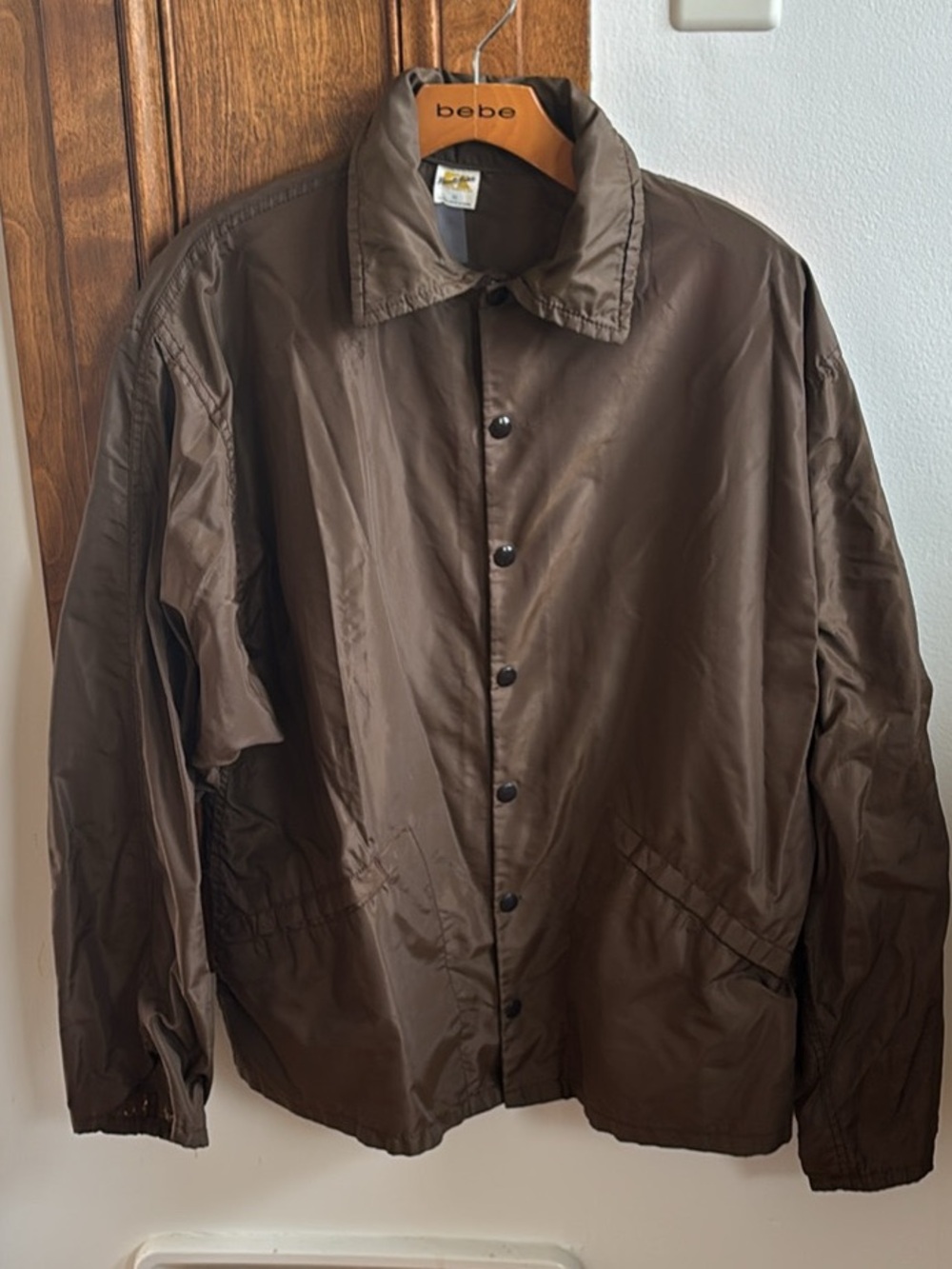 Vintage 70s Russell Athletic Jacket Mens Medium Brown USA Gold Tag Windbreaker